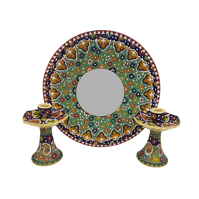 38b3baf9d19db968a3e8199a4c48cb29ba4181c4_1739279250 ست 3 تکه آینه و شمعدان میناکاری - تصویر 1