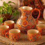 ست تنگ و لیوان نارنجی
