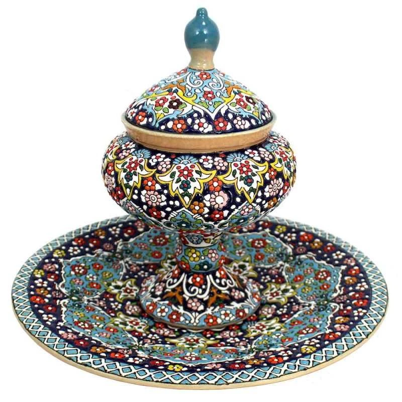 بشقاب-و-شکلات-خوری-میناکاری-کد-2530.webp ست بشقاب و شکلات خوری میناکاری کد 2530 - تصویر 1