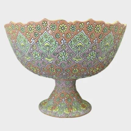 میوه خوری میناکاری سفالی سفال زمانیان مدل برگی