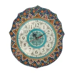 ساعت میناکاری سفالی مدل خورشید