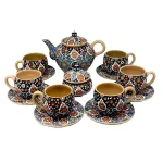 سرویس چای خوری میناکاری مدل ارغوان مجموعه 14 عددی